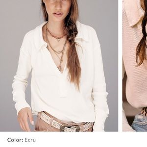 Free People Anakin Thermal Top Ecru